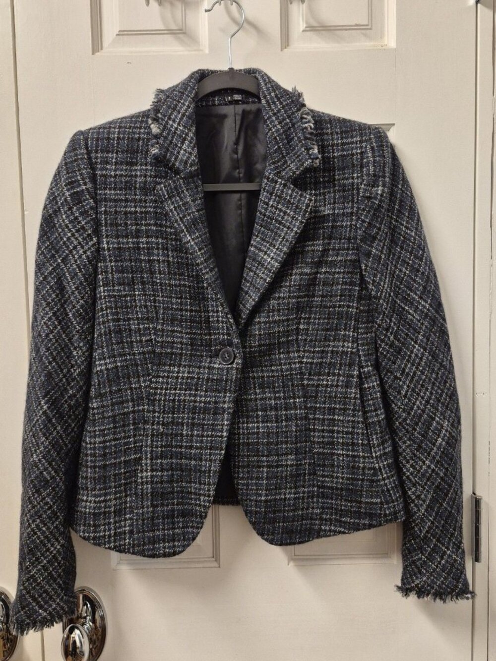 Theory Black and White Plaid Blazer - Picture 2 of 11
